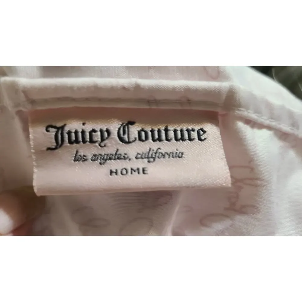 Juicy Couture Home Signature Fitted Sheet Twin Pink GUC